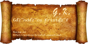 Göndöcs Kristóf névjegykártya
