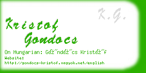 kristof gondocs business card